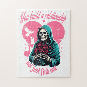 Puzzle Skeleton Holding Flowers - Vous construisez une re