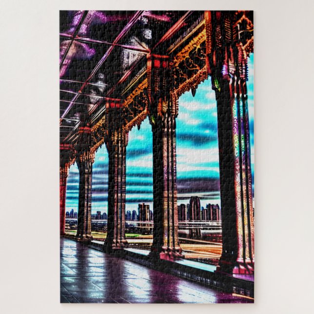 Puzzle Sketched Pink et Blue autrement comic City (Vertical)