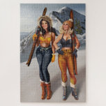 Puzzle "Ski Bunnies" Retro Pinup Girls Ski Art<br><div class="desc">Conception par The Whiskey Ginger.</div>