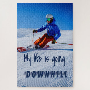 Puzzle Ski de descente Funny Motivational Snow Ski