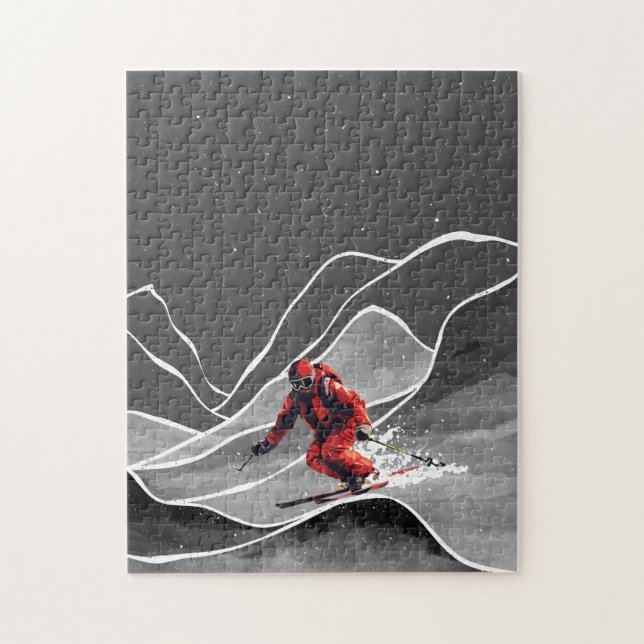 Puzzle Ski de montagne sur neige (Vertical)