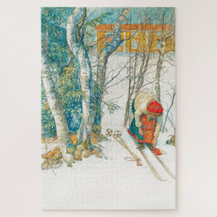 Puzzle Ski d'hiver par Carl Larsson