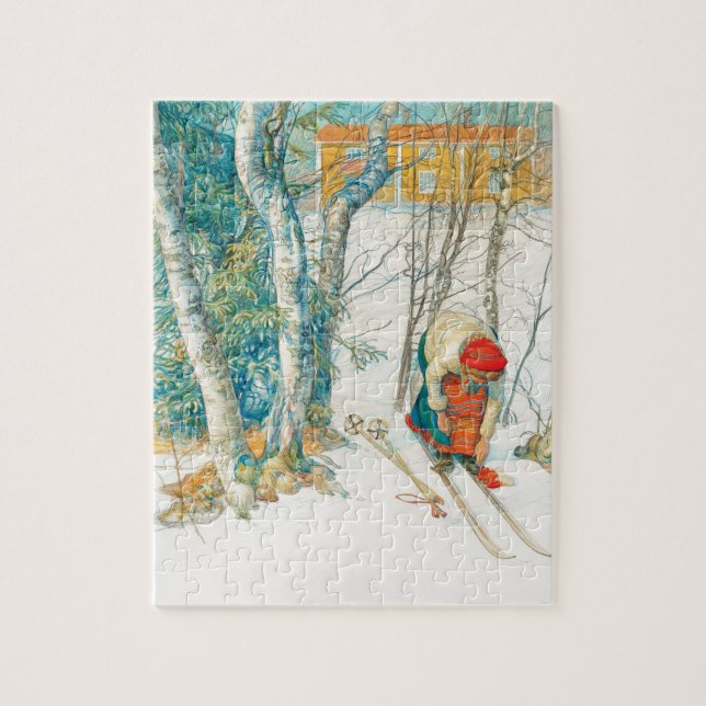 Puzzle Ski d'hiver par Carl Larsson (Vertical)