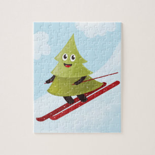 Puzzle Ski Pine Arbre Cute Sports Neige hiver