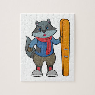 Puzzle Ski Racoon
