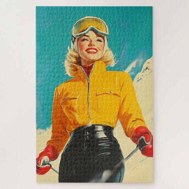 Puzzle Ski rétros Glamour Vintage hiver Aventure (Vertical)