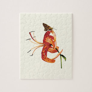 Puzzle Skipper sur le lys tigre orange