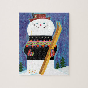 Puzzle Skis pour le bonhomme de neige
