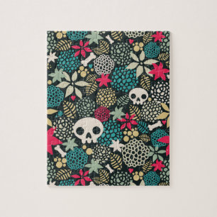 Puzzle Skull in flowers
