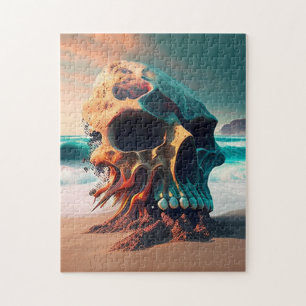 Puzzle Skull on the beach