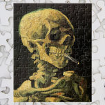 Puzzle Skull with Burning Cigarette by Vincent van Gogh<br><div class="desc">Skull with Burning Cigarette by Vincent van Gogh is a vintage fine art post impressionism still life painting. A portrait of human skeleton smoking. Great image to use for anti-smoking products. Smoking kills 1, 000s every year, help someone to quit smoking today. Great image for Halloween or Día de los...</div>