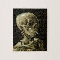 Skull with Cigarette by Van Gogh Painting Art