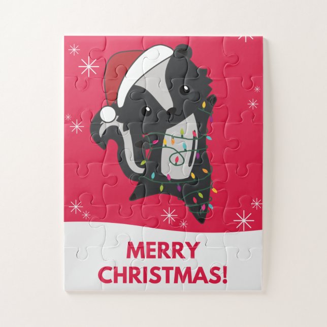 Puzzle Skunk Christmas Skunks Winter Animaux Jigsaw Puzzl (Vertical)