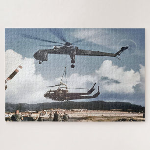 Puzzle Skycrane Sikorsky Transportant Deux Hueys