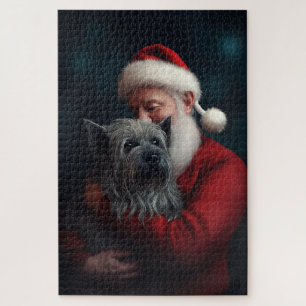 Puzzle Skye Terrier avec Noël Festif du Père Noël