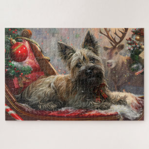 Puzzle Skye Terrier Chien Festif de Noël