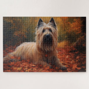 Puzzle Skye Terrier dans les feuilles d'automne chute ins