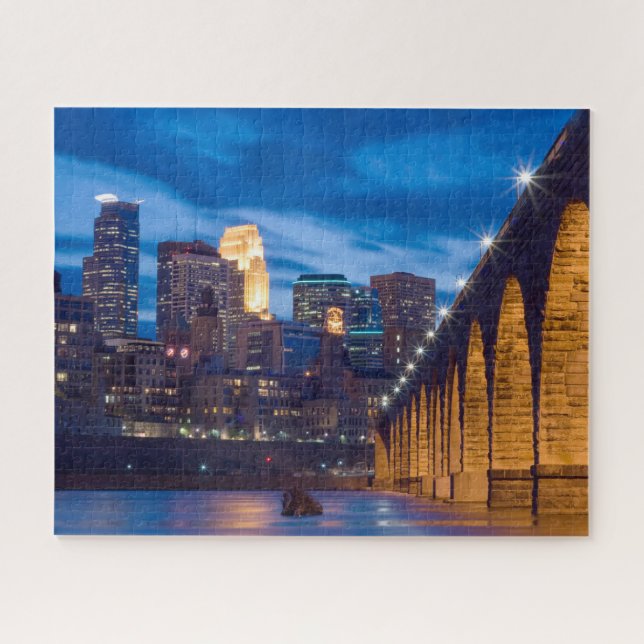 Puzzle Skyline de Minneapolis Stone Arch Bridge (Horizontal)