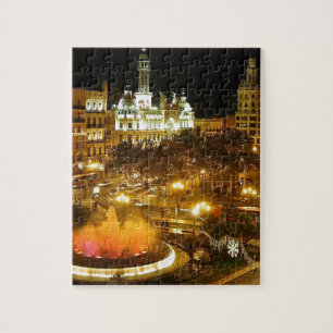 Puzzle Skyline de nuit Madrid
