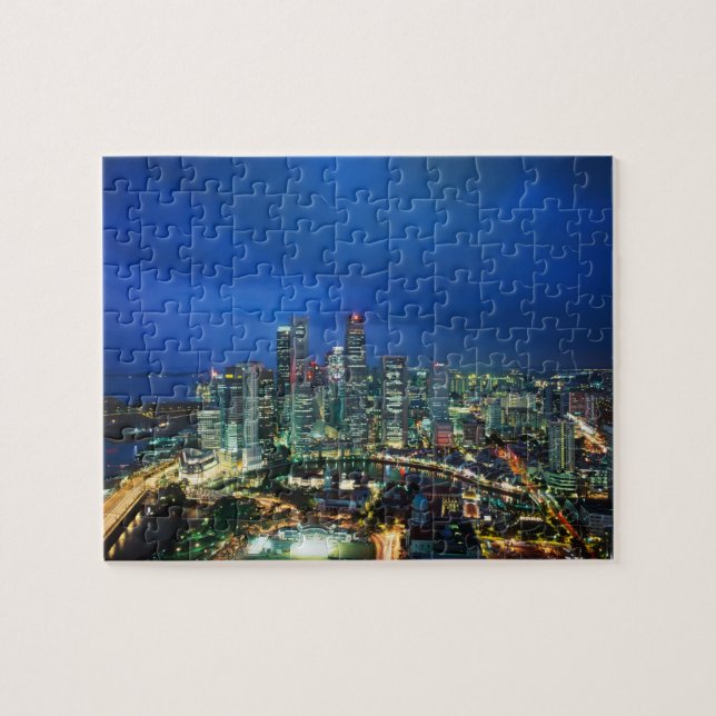 Puzzle Skyline de Singapour la nuit, Singapour (Horizontal)