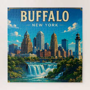 Puzzle 🌊 Skyline et front de mer de Buffalo New York