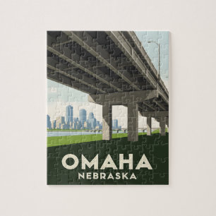 Puzzle Skyline Omaha Nebraska sous un grand pont