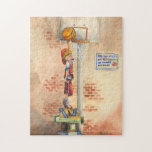 Puzzle Slam Dunk sur le plateau de basket par Jay Throckm<br><div class="desc">Que faites-vous quand vous ne pouvez pas monter à skateboard, à vélo, à cheval ou même jouer avec votre chien ? Vous pratiquez bien sûr votre routine slam dunk. Posé sur une pile de boîtes, ce jeune homme veut s'assurer qu'il puisse secouer le panier de basket avec ses compétences. Obtenez...</div>