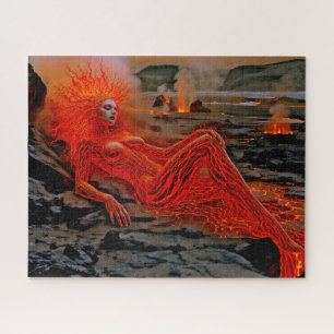 Puzzle "Sleeping Magma" - Portrait de femme volcanique