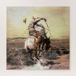 Puzzle « Slick Rider » Art occidental de Charles M Russel