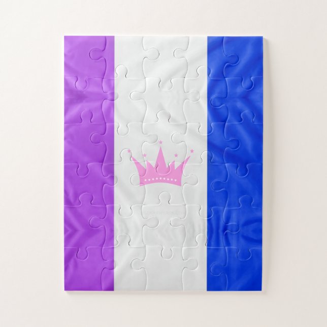 Puzzle SlipperyJoe drag pride flag purple white blue crow (Vertical)