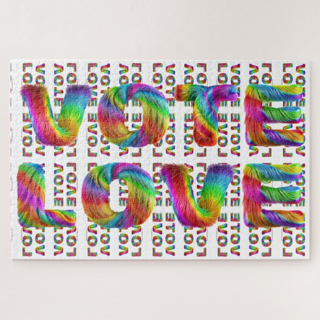 Puzzle SlipperyJoe vote amour égalité fourrure arc-en-cie (Horizontal)
