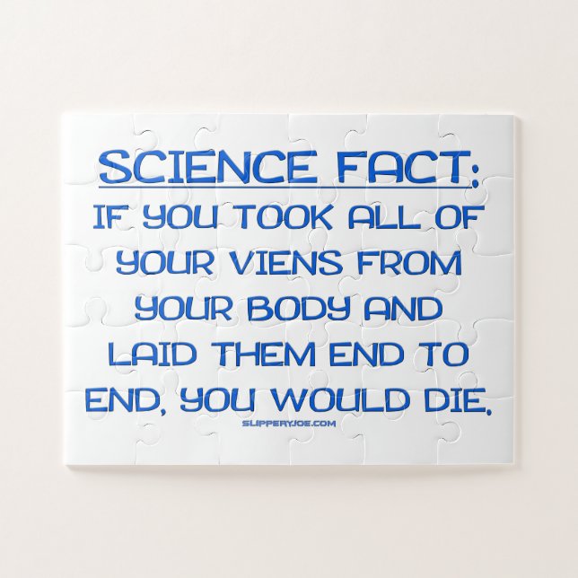 Puzzle SlipperyJoe's drôle dire science fait bleu remov (Horizontal)
