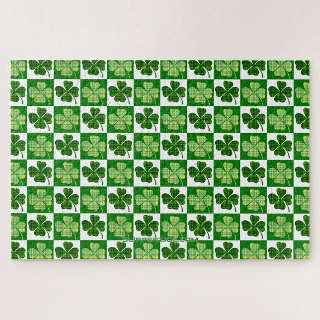 Puzzle SlipperyJoe's Green four-leaf clovers Saint Patric (Horizontal)