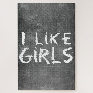Puzzle SlipperyJoe's J'aime les filles tableau noir sale