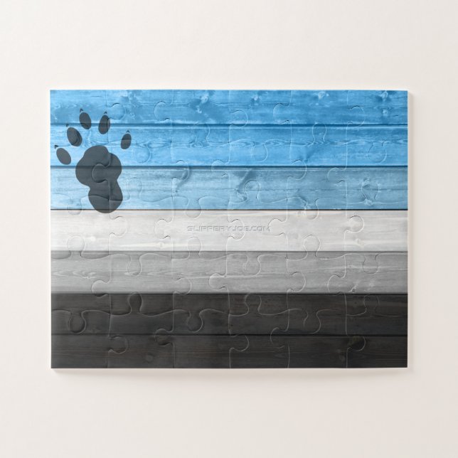 Puzzle SlipperyJoe's loutre patte de bois de caisse textu (Horizontal)