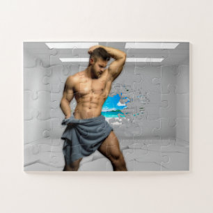 Puzzle SlipperyJoe's Man serviette brisée mur de brique b