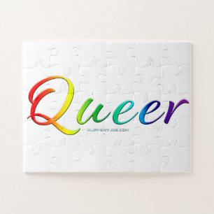 Puzzle SlipperyJoe's queer orgueil couleurs mot symbole f