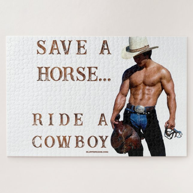 Puzzle SlipperyJoe's save horse ride paille cowboy casque (Horizontal)