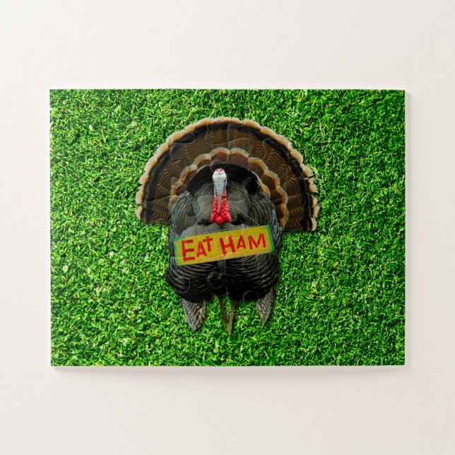 Puzzle SlipperyJoe's Thanksgiving turkey grass manger du  (Horizontal)