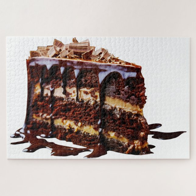 Puzzle SlipperyLa décadence de gâteau au chocolat pur de  (Horizontal)