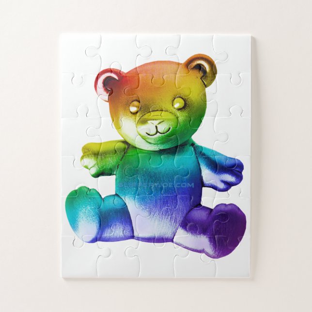 Puzzle SlipperyL'ours en peluche brossé de Joe gra arc-en (Vertical)