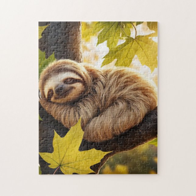 Puzzle Sloth bébé dormir dans l'arbre unique chute (Vertical)