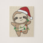 Puzzle Sloth Christmas Winter Animaux Sloths Jigsaw Puzzl<br><div class="desc">Le paresseux à Noël avec des lumières de fées. Animaux amusants avec des cadeaux et de la neige pour les vacances. Un doux salut de Noël. Les fentes sont des animaux mignons et parfaits pour Noël.</div>