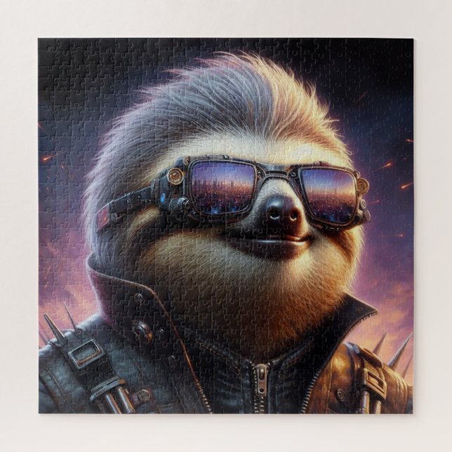 Puzzle Sloth Cyberpunk (Vertical)