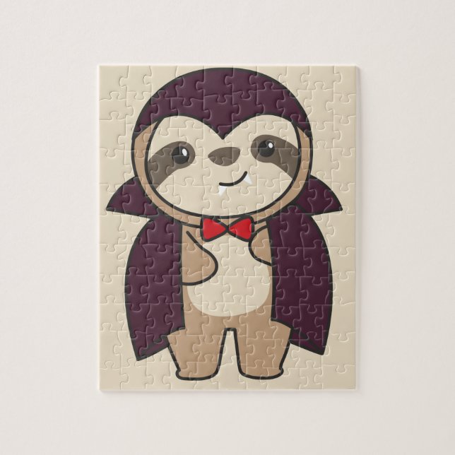 Puzzle Sloth Halloween Cute Devil Vampire costume Jigsaw (Vertical)