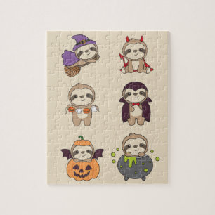 Puzzle Sloth Halloween Devil Citrouille Vampire costumes