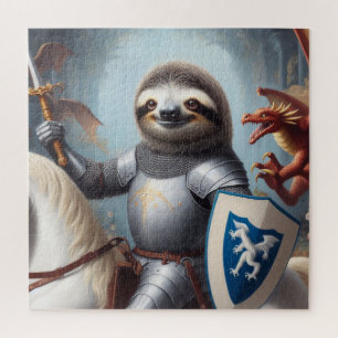 Puzzle Sloth Knight Fighting Dragons