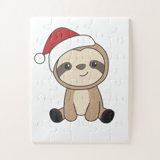Puzzle Sloth Noël Neige Hiver Animaux Fentes (Vertical)