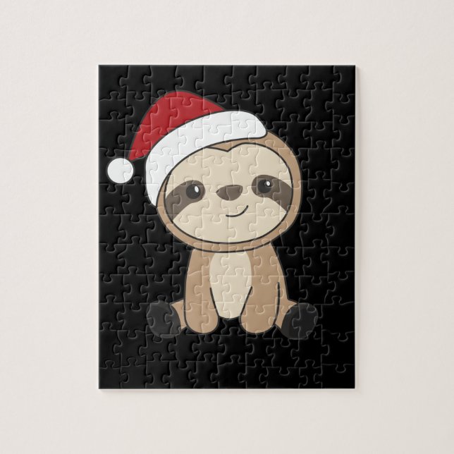 Puzzle Sloth Noël Neige Hiver Animaux Fentes Jigsaw (Vertical)