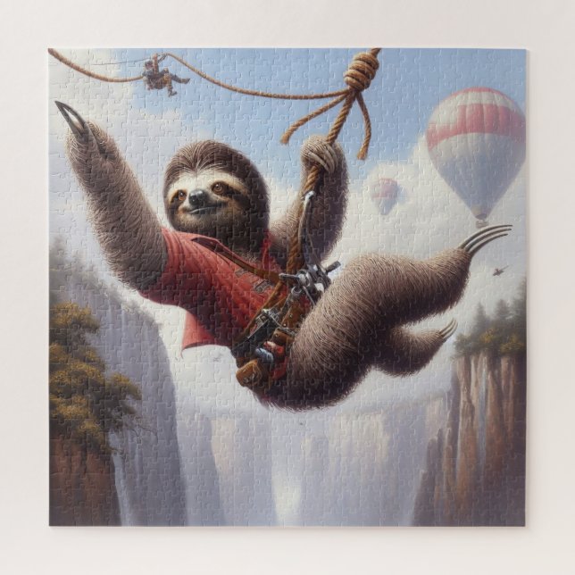 Puzzle Sloth Ziplining (Vertical)